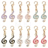 30Pcs 6 Colors Alloy Enamel & Crystal Rhinestone Pendant Decorations HJEW-YW00528-1