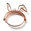 Rabbit Alloy Open Back Bezel Pendants PALLOY-I223-19RG-1