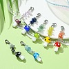 Mushroom Handmade Lampwork Pendant Decorations HJEW-TA00092-2