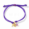 Handmade Adjustable Brass Cord Charm Bracelets OH6881-13-1