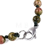 Natural Unakite Flower Pendant Necklaces NJEW-N064-08G-5