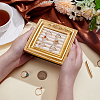 Square Photo Frame Resin Ring Organizer Stands with Velvet Mat ODIS-WH0031-50-3