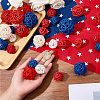 32Pcs 9 Styles Wicker Rattan Balls AJEW-SC0004-29-3