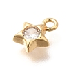 Brass Micro Pave Cubic Zirconia Charms KK-C085-23G-2