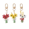3D Flower Glass Seed Beaded Pendant Decorations KEYC-MZ00056-2