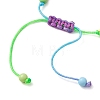 Cross & Round Acrylic Braided Bead Bracelets BJEW-JB10239-01-4