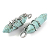 Synthetic Turquoise Double Terminal Pointed Pendants G-C144-03P-01-2