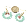 Imitation Jade Glass Beaded Ring Dangle Earrings EJEW-JE05568-02-2