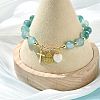 Natural Flower Jade Round Beads Stretch Bracelets BJEW-JB14147-02-2
