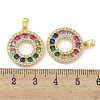 Round Rack Plating Brass Cubic Zirconia Pendants KK-M291-07G-3