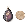 Natural Crackle Agate Pendants PALLOY-JF01867-02-2