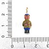 304 Stainless Steel Enamel Pendants STAS-F358-01G-02-3