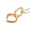 Brass Micro Pave Clear Cubic Zirconia Pendant Necklaces for Women NJEW-E106-08KCG-02-1