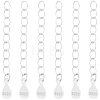10Pcs 925 Sterling Silver Twisted Extender Chains STER-BBC0008-99-7