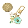 Flower Alloy Enamel Pendant Decorations HJEW-JM02803-03-3