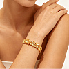 Vintage Brass Carved Four-Leaf Clover Hinged Cuff Bangles for Women BK9930-3