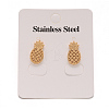 304 Stainless Steel Textured Ear Studs EJEW-L122-02-2