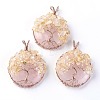 Natural Citrine & Rose Quartz Big Pendants G-G771-B05-1