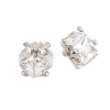 Brass Clear Cubic Zirconia Beads KK-B186-21B-P-2