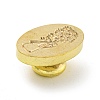 Golden Tone Wax Seal Brass Stamp Head AJEW-G056-03C-3