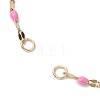 304 Stainless Steel Enamel Dapped Chains Slider Bracelets Making AJEW-JB01293-04-2