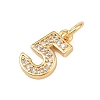 Brass Micro Pave Clear Cubic Zirconia Charms KK-G544-04G-05-2
