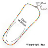 Boho Glass Seed Beaded Necklaces with 304 Stainless Steel End Chains HZ6121-1-2