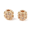 Brass Micro Pave Clear Cubic Zirconia Spacer Beads KK-N256-12G-2