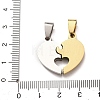 304 Stainless Steel Rhinestone Split Pendants STAS-F368-17GP-3