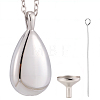 Teardrop 201 Stainless Steel Memorial Urn Ashes Pendant Necklaces DIY-CN0003-40P-1
