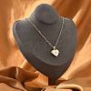 Clear Cubic Zirconia Locket Necklaces NJEW-A036-01A-1