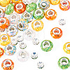 50Pcs 5 Colors Transparent Resin Rondelle European Beads RESI-TA0005-63A-3