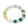 Dyed Natural Malaysia Jade & Natural Freshwater Pearl & Synthetic Hematite Finger Rings RJEW-JR01021-3