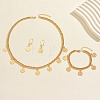 Vintage Brass Bracelets & Earrings & Cuban Chain Necklaces Set GY0372-5