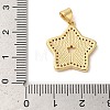 Star Rack Plating Brass Cubic Zirconia Pendants KK-K385-050G-4