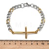 201 Stainless Steel Cross Link Bracelets BJEW-G785-01GP-5