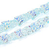 Baking Paint Electroplate Transparent Glass Beads Strands EGLA-N020-05F-1