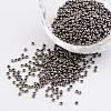 Dark Gray 11/0 Grade A Electroplated Glass Seed Beads X-SEED-Q008-F576-1