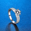 925 Sterling Silver Rhinestones Finger Rings for Women WGFFDD0-12-2