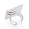 304 Stainless Steel Open Cuff Ring Components STAS-S080-041I-P-4