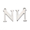 Tarnish Resistant 304 Stainless Steel Alphabet Charms STAS-H122-N-P-1
