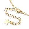 Natural Agate Round & Alloy Enamel Star Charms Bib Necklace with 304 Stainless Steel Chains NJEW-JN04404-02-4