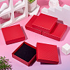 5Pcs Rhombus Textured Cardboard Jewelry Packing Boxes with Sponge Inside CBOX-TA0001-18B-5