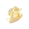 Brass Micro Pave Clear Cubic Zirconia Charms CU-CBAD306-19G-2