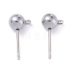 Non-Tarnish 304 Stainless Steel Ball Post Stud Earring Findings X-STAS-Z035-01P-A-1
