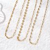 304 Stainless Steel Fish Shell Shape Butterfly Link Mixed Chain Necklaces for Women NJEW-JN05991-1