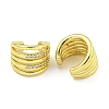 Brass Micro Pave Cubic Zirconia Cuff Earrings EJEW-C104-007G-2