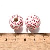 Valentine's Day Element Printed Wood Beads WOOD-R002-01-29-3