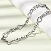304 Stainless Steel Heart Link Chain Bracelet & Necklace Jewelry Sets SJEW-L199-08P-2