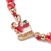 Christmas Glass Braided Bead Bracelets BJEW-JB10892-01-3